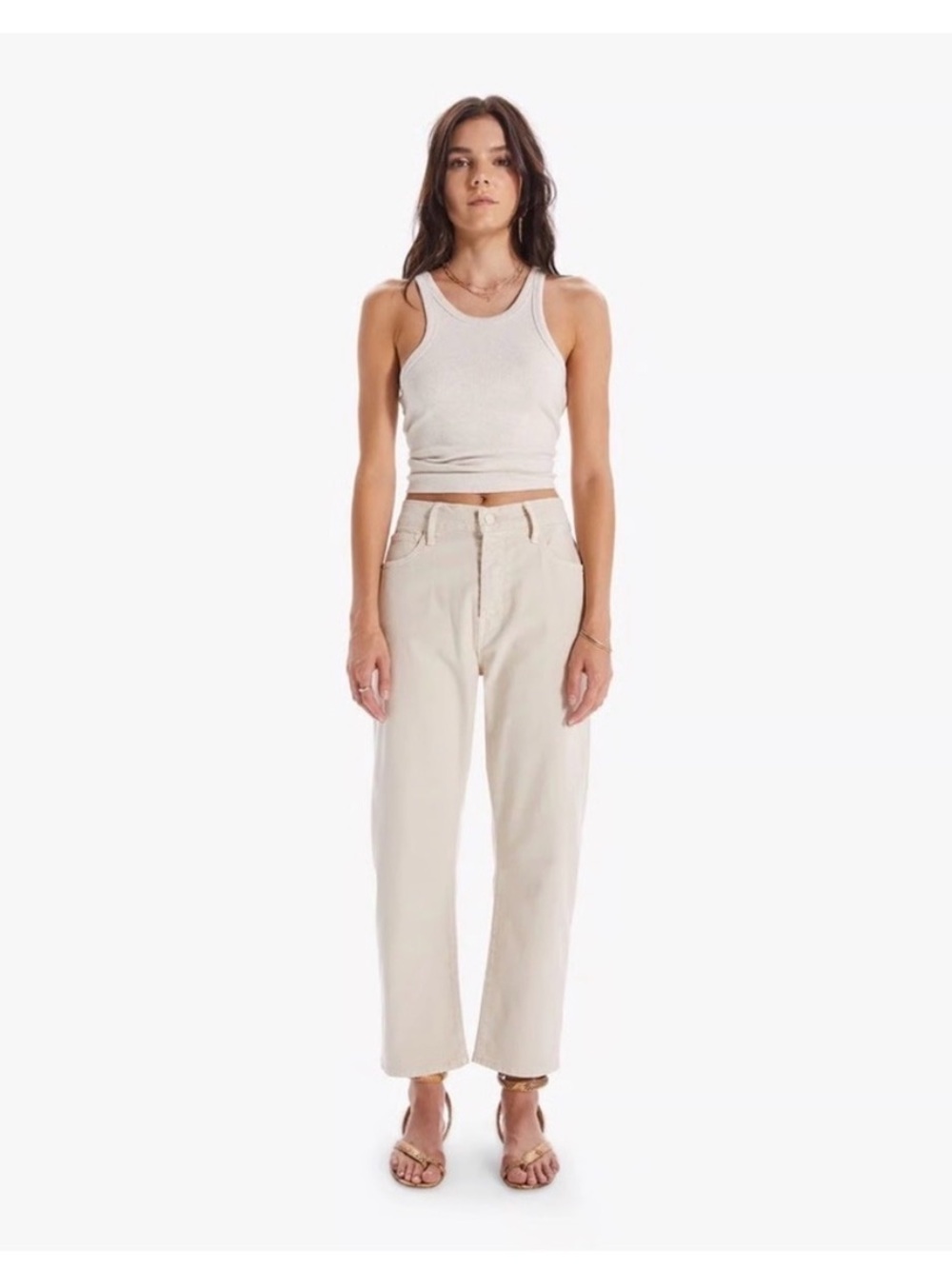 MOTHER Mother The Ditcher Crop in Chalk it Up size 27